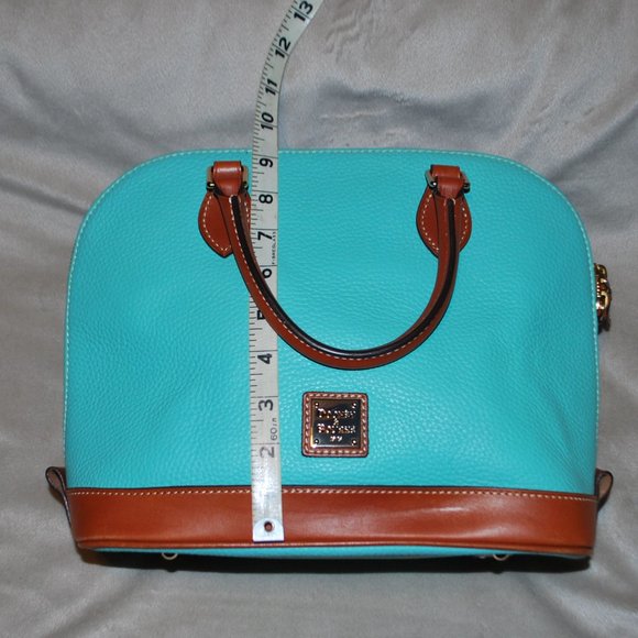 Dooney & Bourke Coated Cotton Gingham Domed Satchel - QVC.com Dooney & Bourke Aqua Domed Satchel